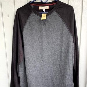 Tommy Bahama long-sleeved PJ henley gray black NWT